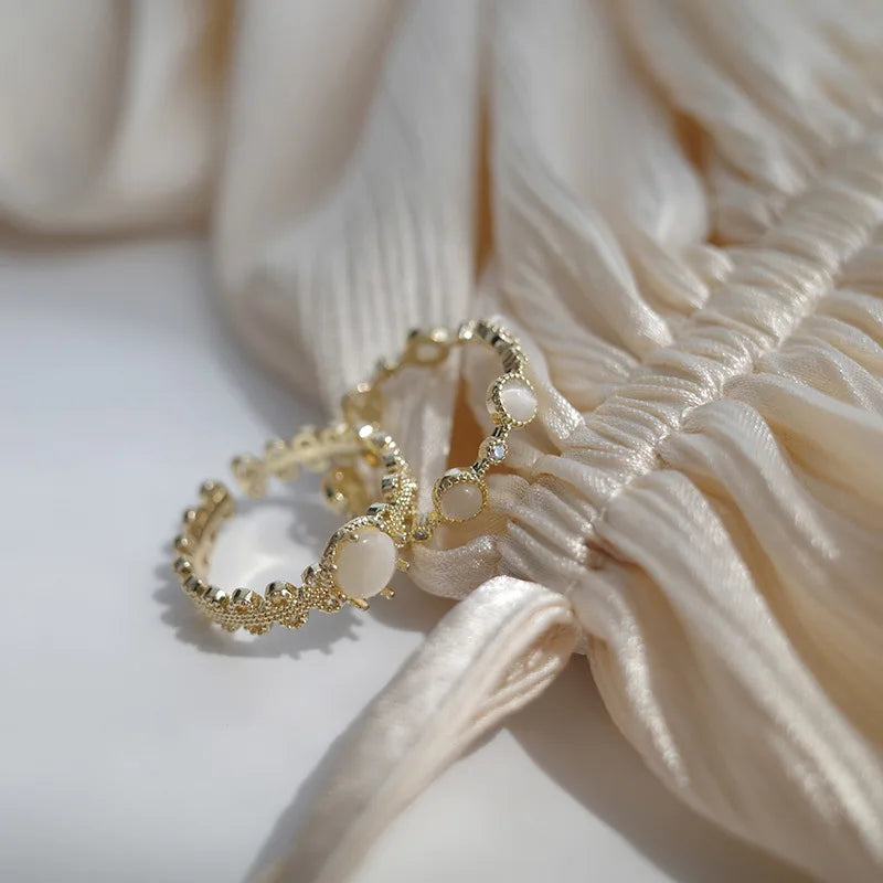 Anillo de Ópalo de Plata de Ley 925 para Mujer, Ajustable, para el Dedo Índice, Diseño Simple y Elegante, Joyería de Alta Gama, Regalo