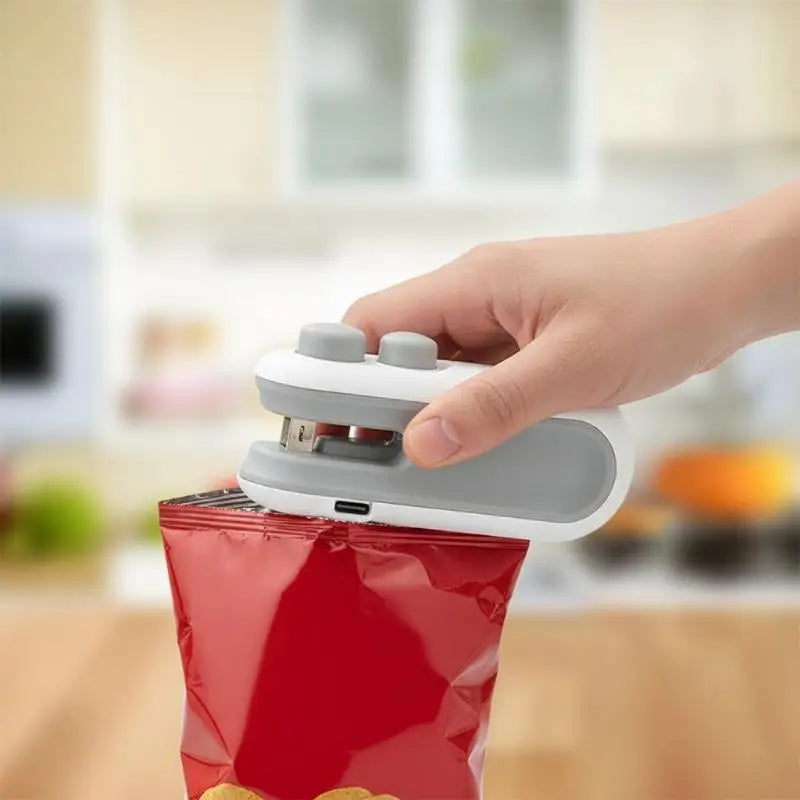 Mini Sellador de Alimentos Portátil, Recargable por USB, Sellador de Bolsas para Almacenamiento de Alimentos, Dispositivo Portátil para Mantener la Frescura