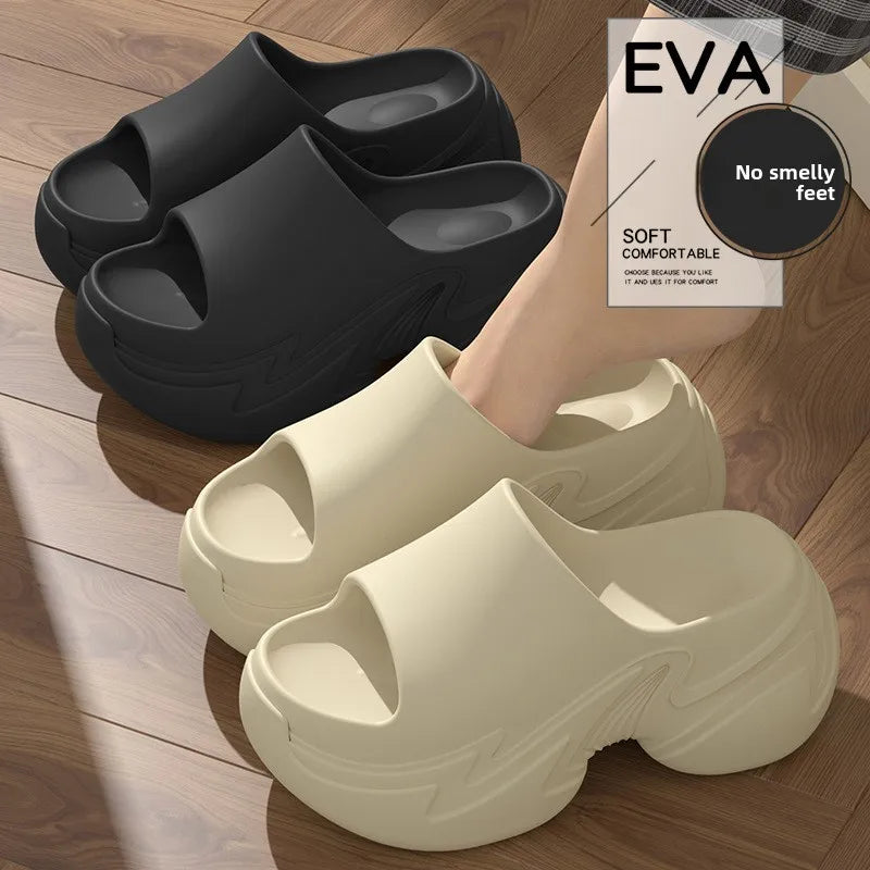 Pantuflas de caña alta estilo verano 2026, sandalias antideslizantes de EVA para uso doméstico y exterior