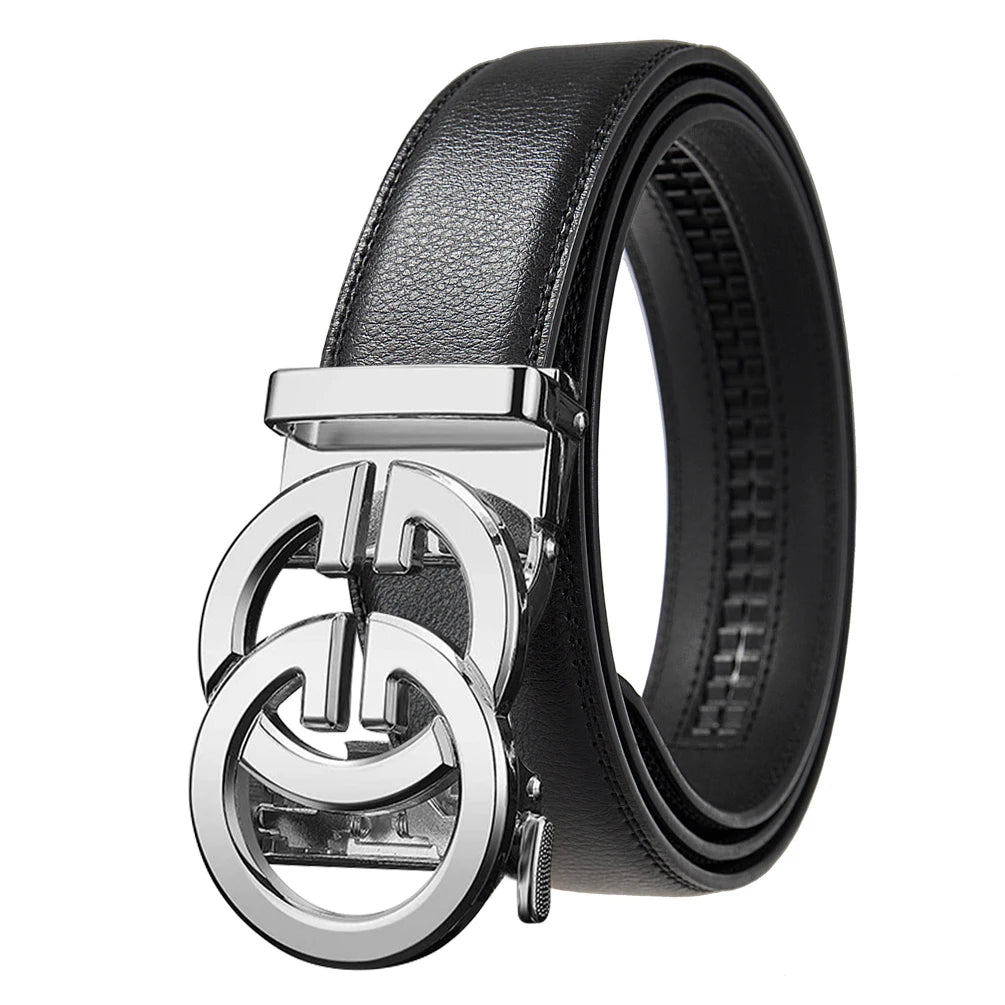 Cinturón de marca de lujo para hombre, cinturón de cuero genuino de alta calidad, cinturón automático para hombre, cinturón informal de negocios para hombre