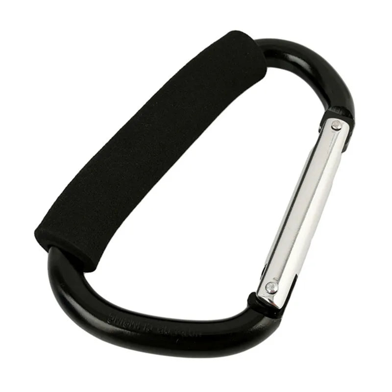 Mosquetón grande para cochecito, ganchos, organizador, anillo en D de aluminio, llavero con resorte, Clip, asa de transporte para colgar bolsos, bolsas de compras