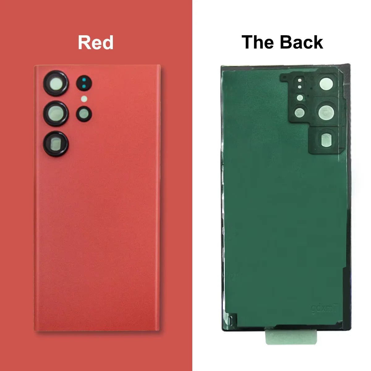 Carcasa Trasera para Samsung S23 Ultra, Tapa de Batería, Repuesto de Cubierta Trasera del Teléfono + Marco de Cámara y Lente