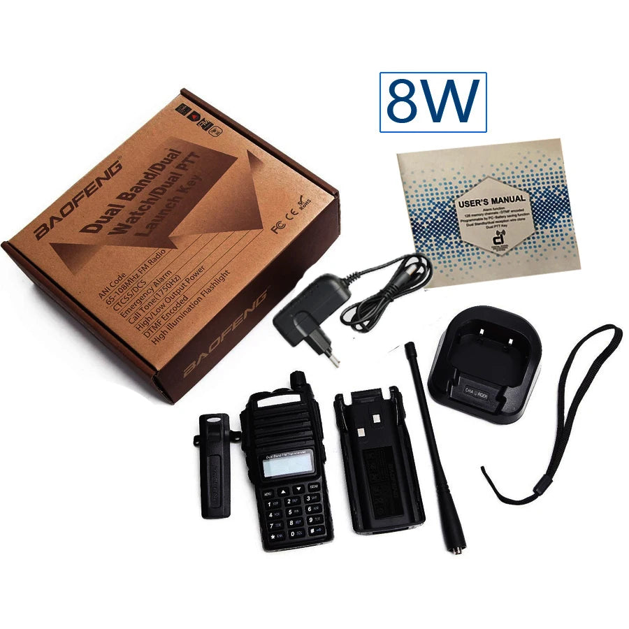Walkie Talkie profesional UV82 FM Baofeng UV 82 8W estación de Radioaficionado VHF UHF transceptor Radios de caza Amateur Comunicador
