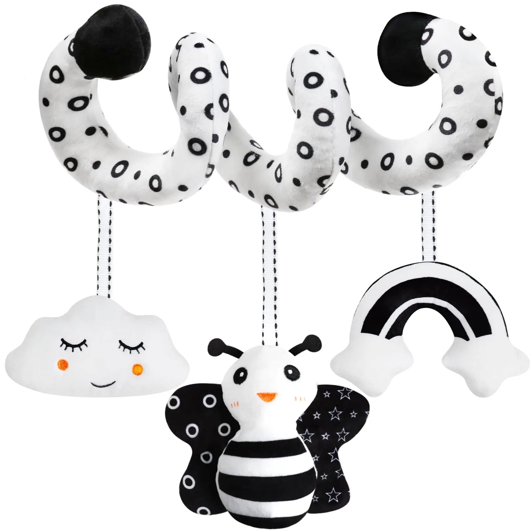 Sonajero de peluche sensorial para bebé, cochecito de juguete, juguetes colgantes móviles musicales, sonajeros móviles para bebés, juegos para recién nacidos de 0 a 6 y 12 meses