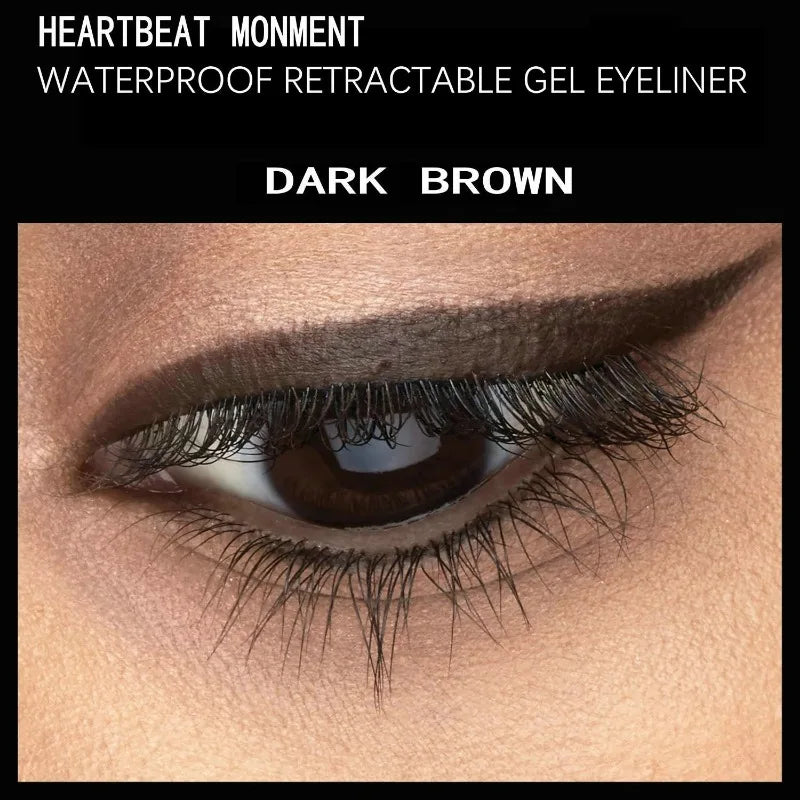 Lápiz Delineador de ojos negro resistente al agua, a prueba de manchas, de larga duración, crema marrón oscuro, delineador de ojos en Gel, maquillaje de ojos para principiantes, 1-3 unidades