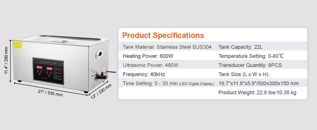 SucceBuy 2L 3L 6L 10L 22L 30L limpiador ultrasónico de acero inoxidable limpieza portátil lavadora ultrasonido electrodoméstico
