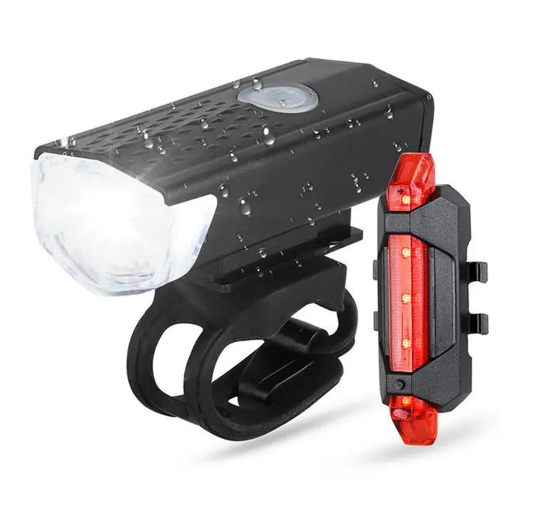 Luz delantera de bicicleta recargable por USB, luz trasera roja, fácil de instalar, 3 modos, accesorios para bicicleta