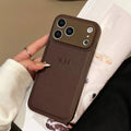 Funda de teléfono de cuero sintético con grabado en caliente 3D DIY con nombre personalizado de lujo para iPhone 17 16 15 14 13 Pro Max Plus Air