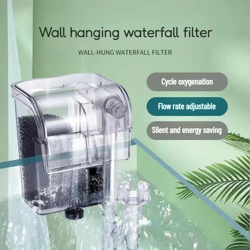 Filtro de Acuario Colgante, Mini Cascada, Bomba USB, Accesorios para Acuario, Filtro de Esponja para Limpieza y Circulación de Peceras Pequeñas