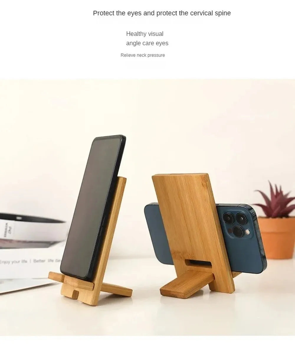 Soporte de madera para teléfono de escritorio, soporte multifuncional para tableta, soporte para teléfono móvil para el hogar/oficina