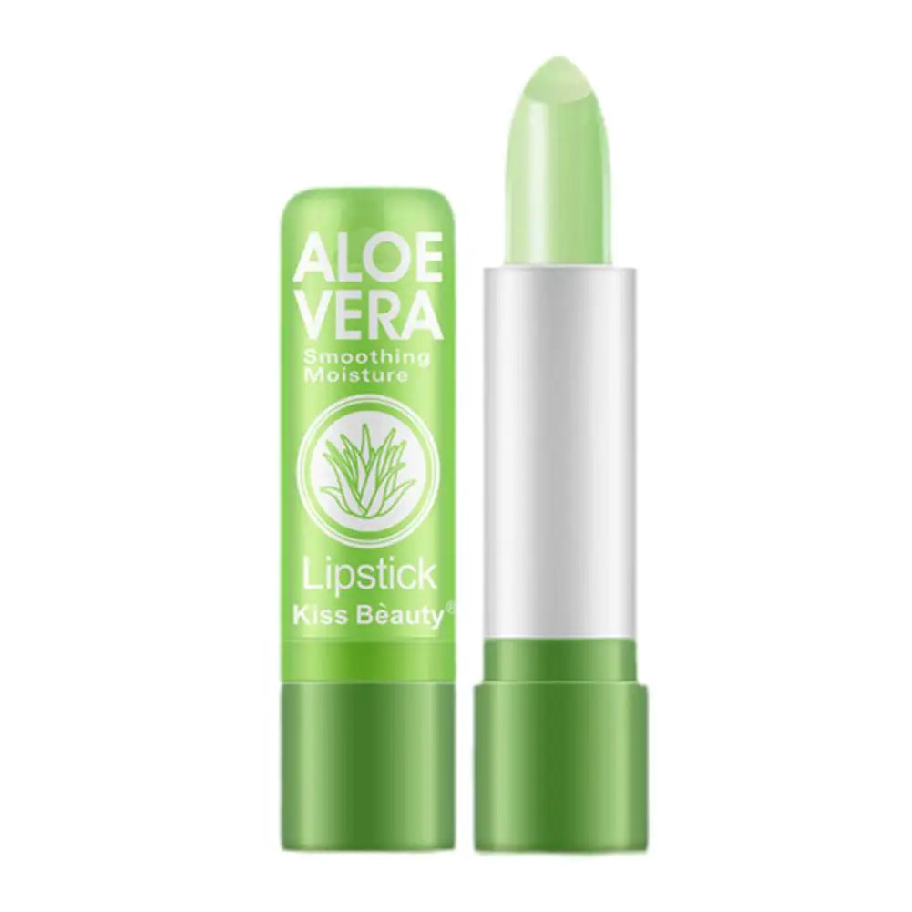 Bálsamo labial de Aloe Vera que cambia de Color, bálsamo labial hidratante duradero, resistente al agua, cambia de temperatura, 1 unidad