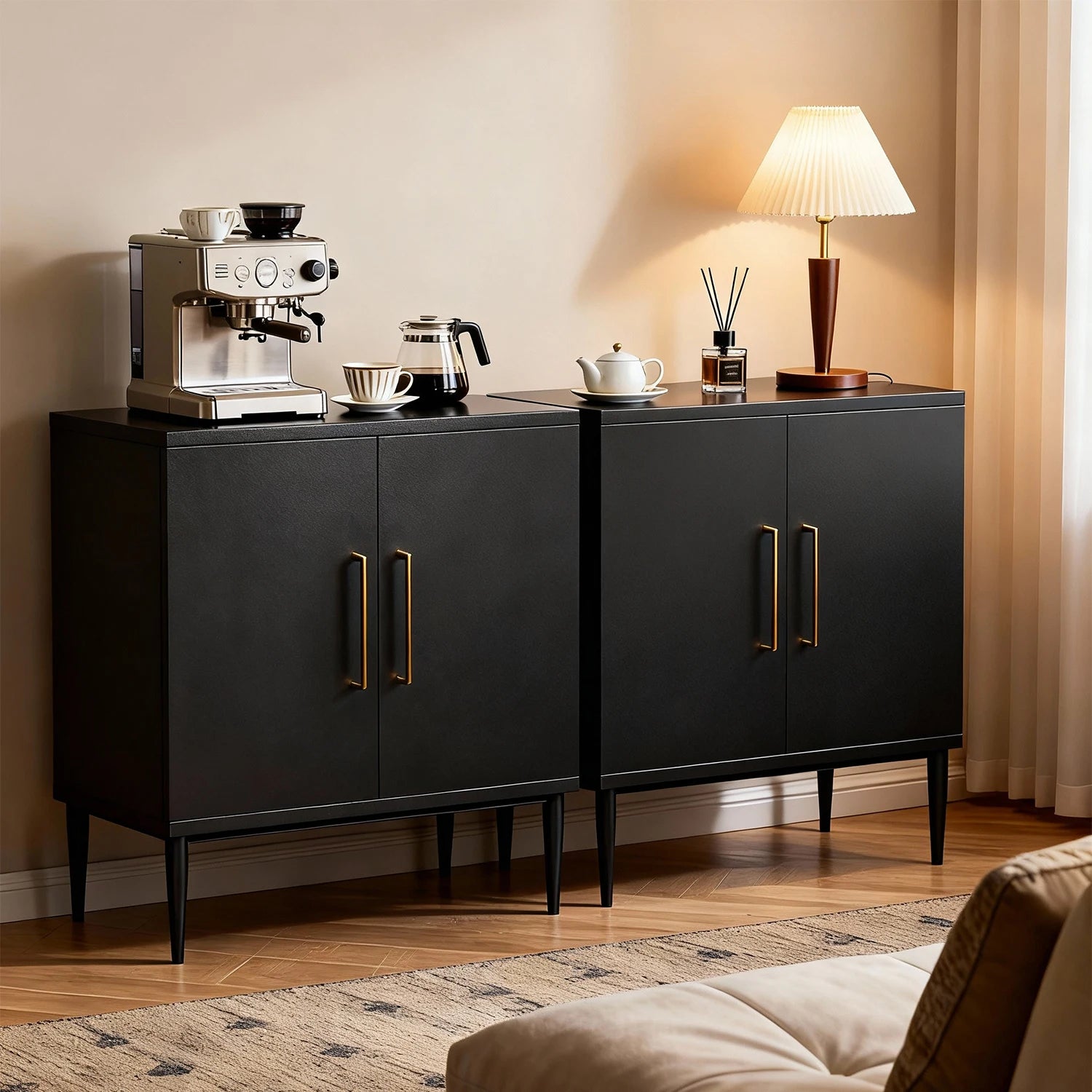 Aparador de Madera con Cajones, Almacenamiento con Patrón Geométrico, Estante de Cocina, Buffet para Café, Consola Georgina para Comedor y Sala de Estar