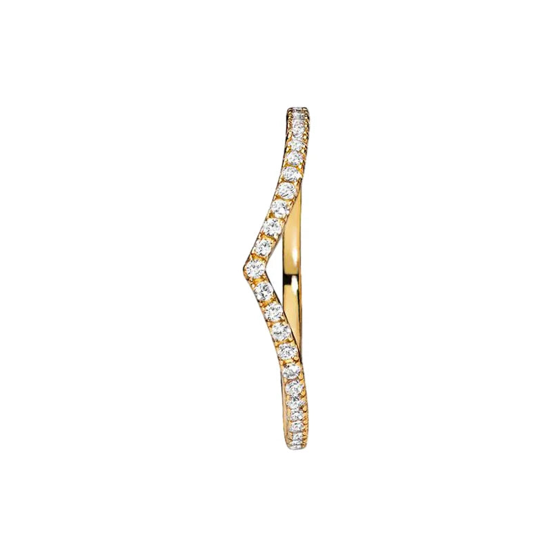 Anillo de Plata 925 con Corona y Corazón de Circonio Dorado para Mujer, Joyería Europea de Moda para Bodas y Fiestas, Regalo DIY