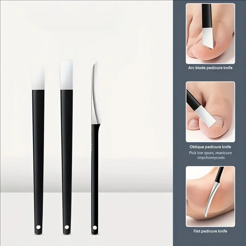 5 uds nuevos cuchillos para uñas de los pies, afeitadoras de callos, juego de cuchillos para pedicura, Kit de herramientas profesionales para pedicura con caja de almacenamiento, piel muerta