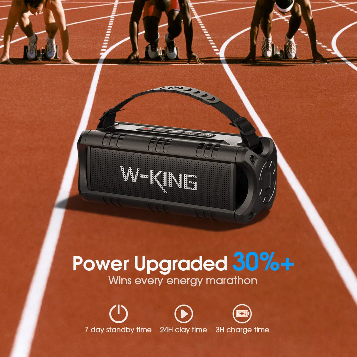 Altavoz Bluetooth W-KING D8mini-1, Altavoces Inalámbricos Portátiles de 30 W, Altavoz Exterior Resistente al Agua IPX6, 24 Horas de Reproducción, EQ, AUX, Tarjeta TF