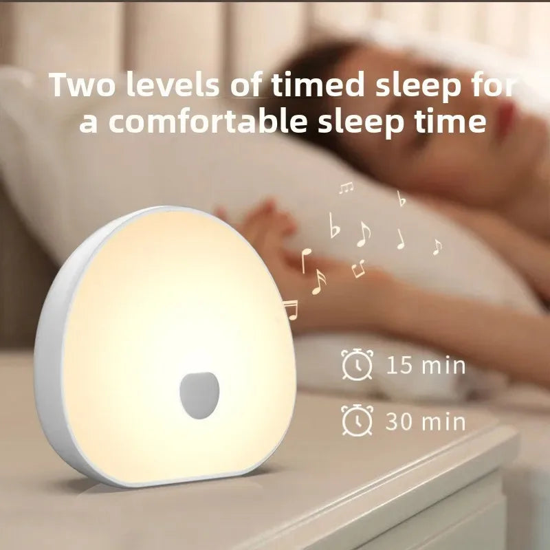 Máquina de ruido blanco para dormir con sonido calmante, luz nocturna LED recargable táctil, lámpara relajante de Audio y sueño para bebé.