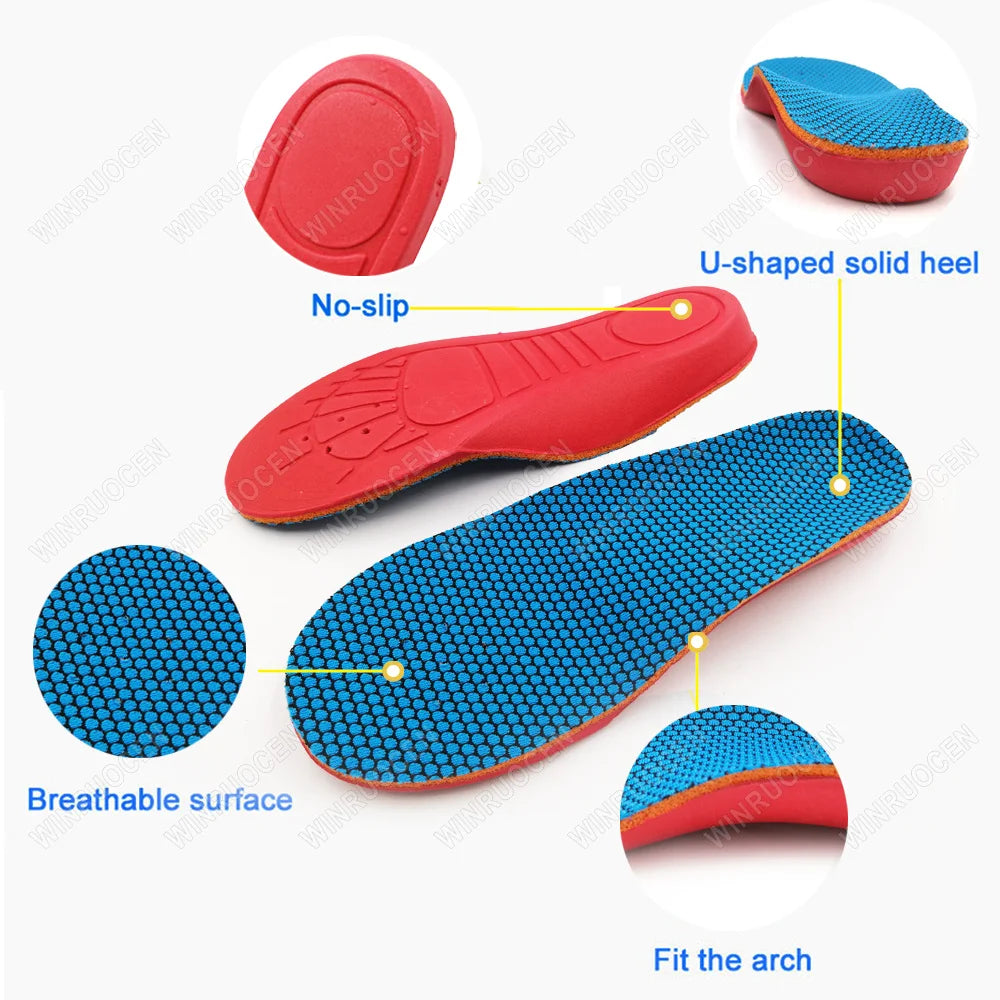 Plantillas ortopédicas con soporte para arco para niños, insertos de zapatos para niñas y niños, pies planos, fascitis Plantar, almohadillas para aliviar el dolor en el talón