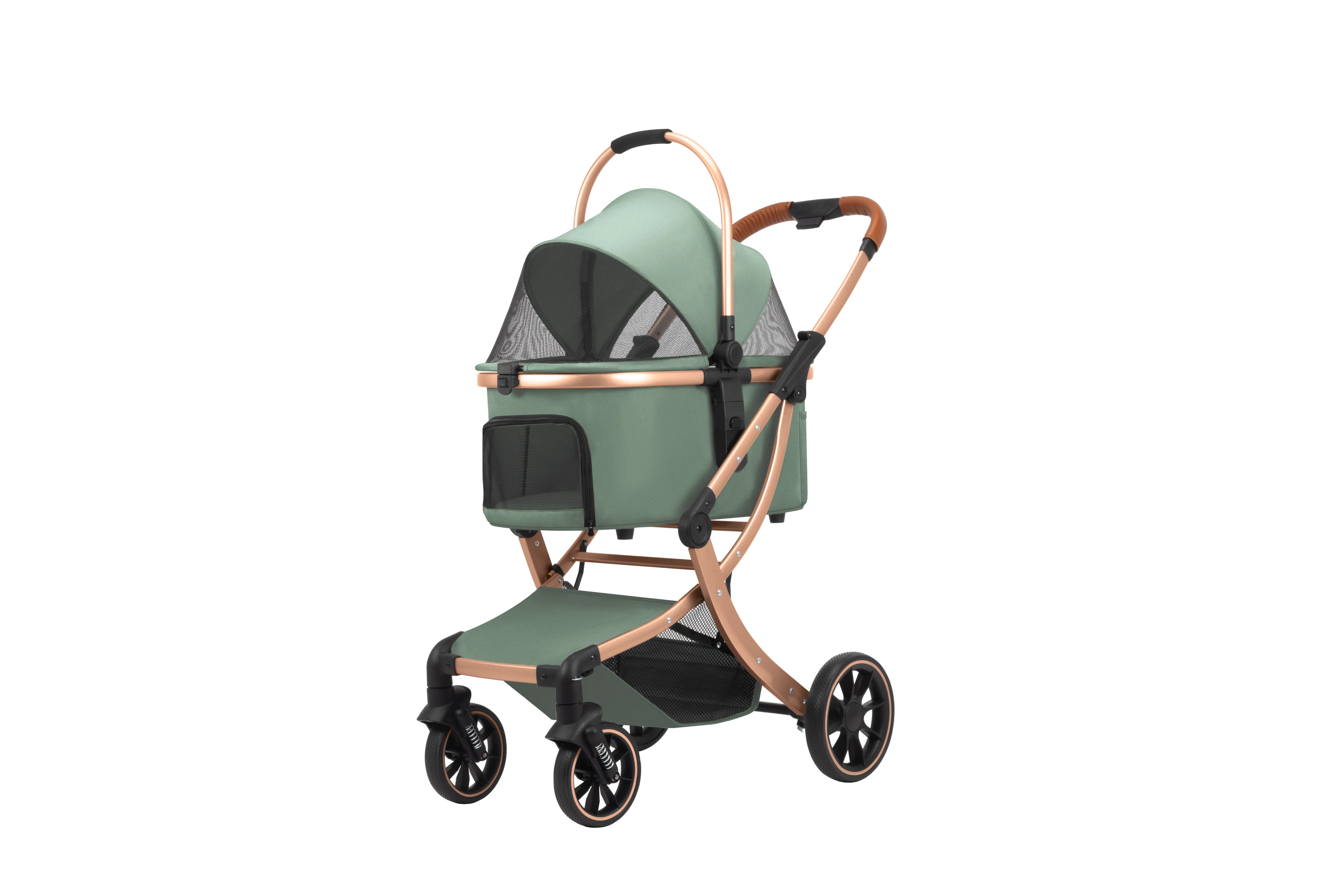 STLF5 en 1 Cochecito plegable para mascotas para perros y gatos pequeños/medianos con portador impermeable desmontable para propietarios de perros y gatos