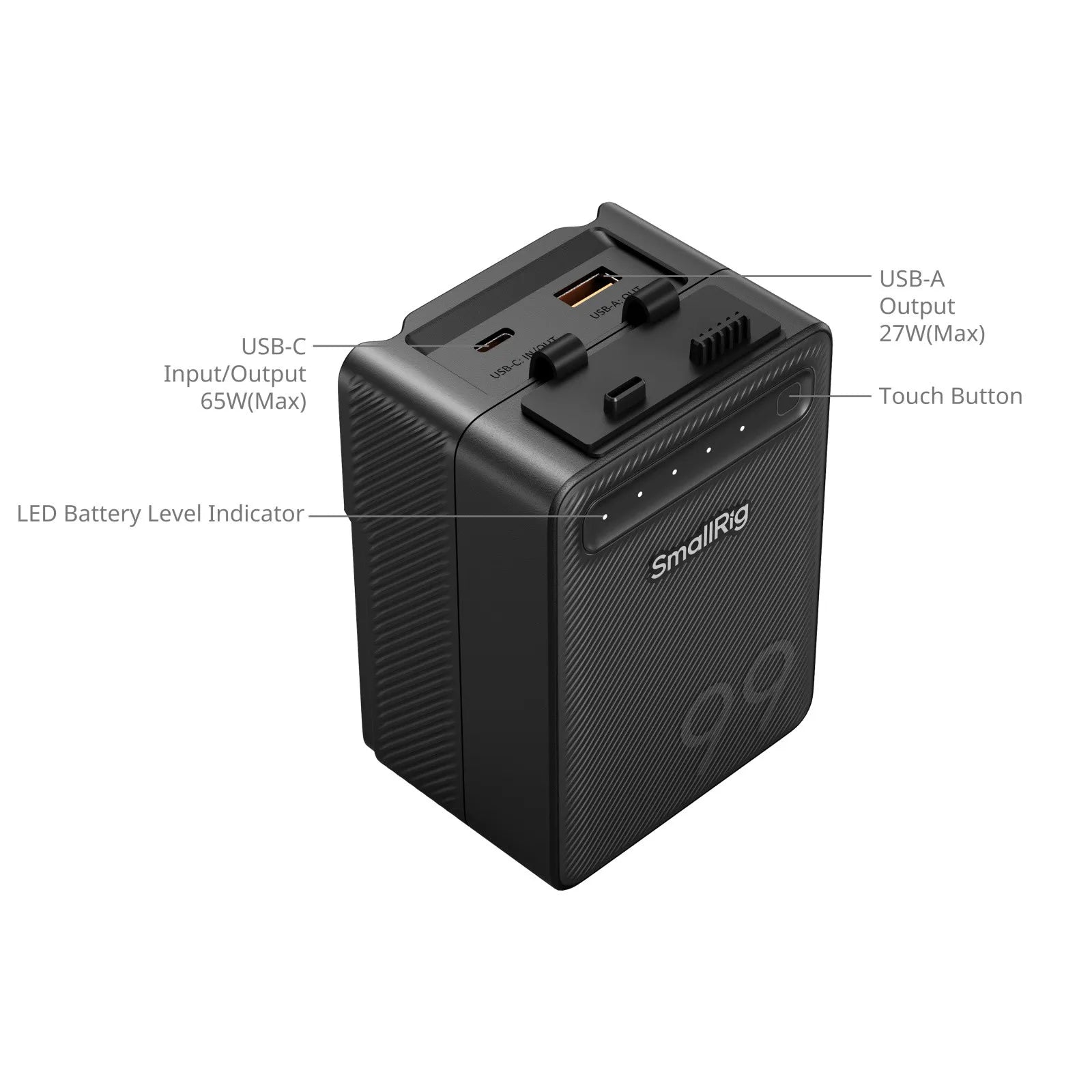 SmallRig VB99 Lite Mini V Mount batería 14,54 V 6800mAh 99Wh banco de energía con carga rápida de 65W para cámara de teléfono con luz COB