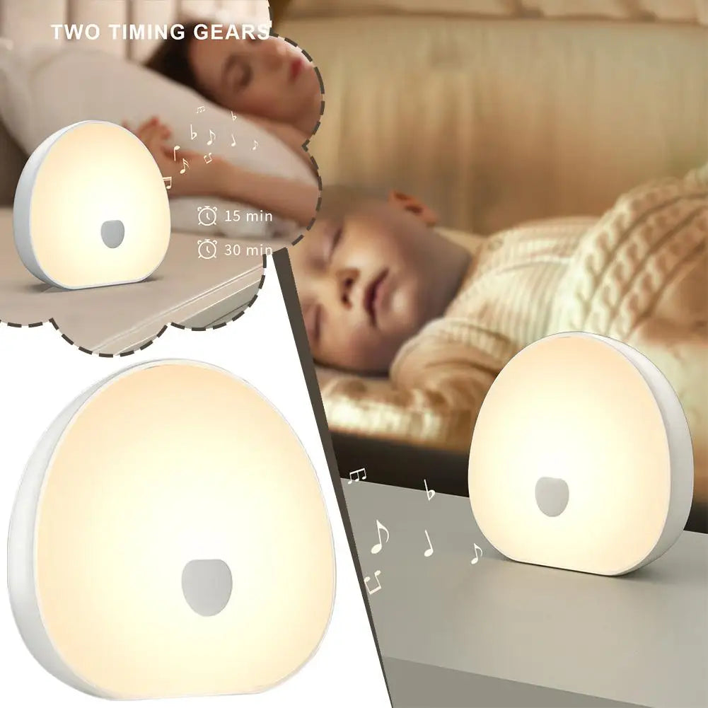 Máquina de ruido blanco para dormir RGB, 2 con sonido calmante, luz LED nocturna recargable táctil, lámpara relajante de Audio y sueño para bebé