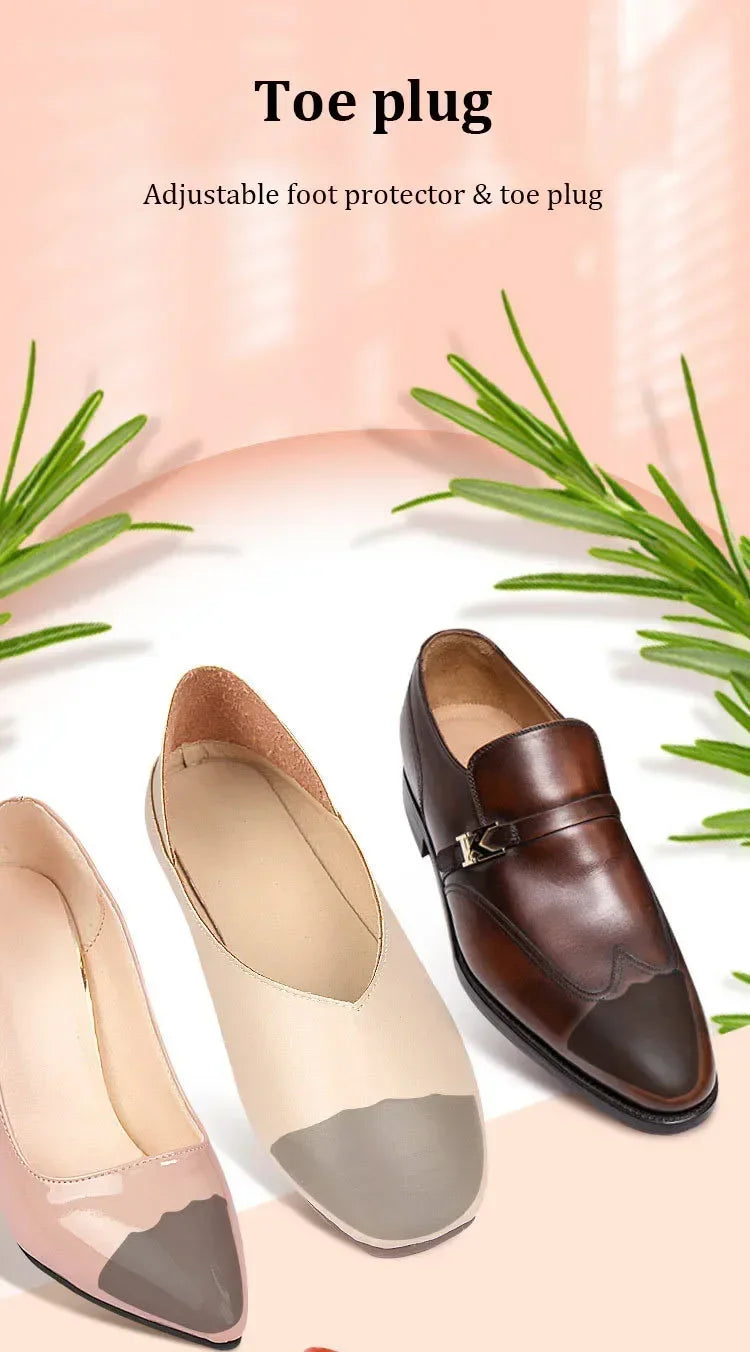1 Par de Protectores de Puntera de PU Ajustables para Hombres y Mujeres, Plantillas Gruesas y Suaves para Alivio del Dolor, Protectores de Puntera para Zapatos
