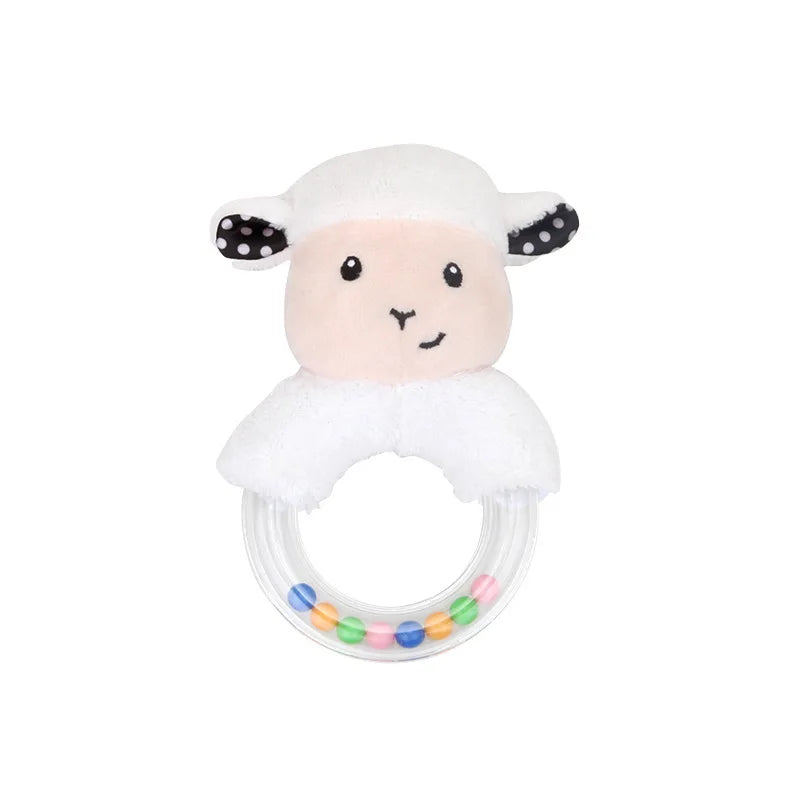 Sonajero de elefante de peluche para bebé, juguete educativo de dibujos animados para recién nacido de 0 a 24 meses, mordedor de campana de anillo de mano de oso