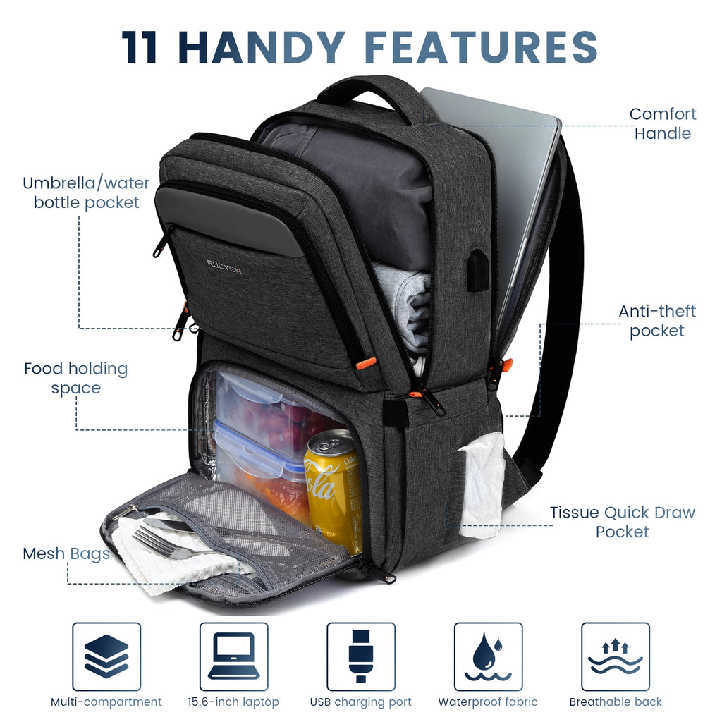 Mochila para el almuerzo, bolsa de Picnic con aislamiento, bolsa de viaje multifuncional, gran capacidad, Picnic al aire libre, Camping, mochila impermeable