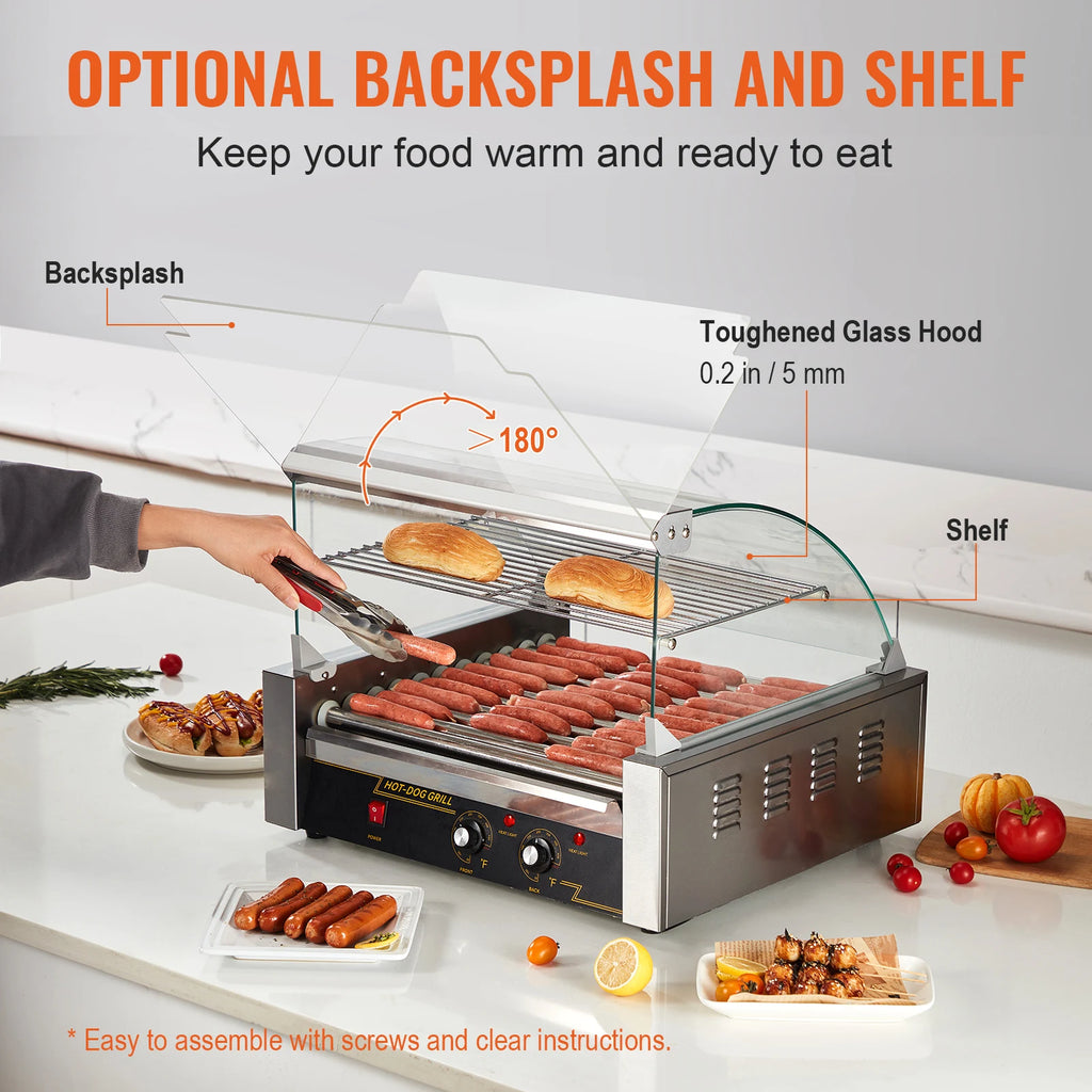 SucceBuy 5/7/11 rodillo comercial para perritos calientes máquina eléctrica para hacer salchichas barbacoa parrilla para Camping fiesta electrodoméstico 110V