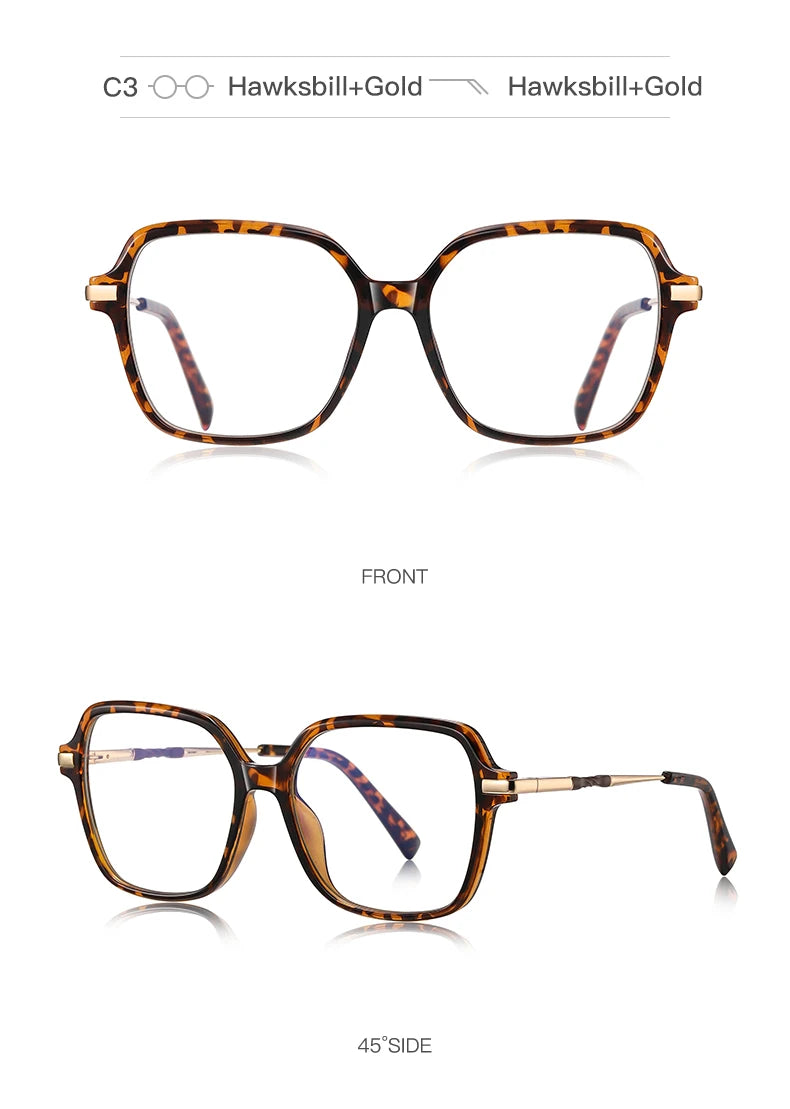 CLLOIO, gafas de lectura poligonales personalizadas de primera calidad, gafas de miopía a la moda para mujer, gafas graduadas con bloqueo de luz azul
