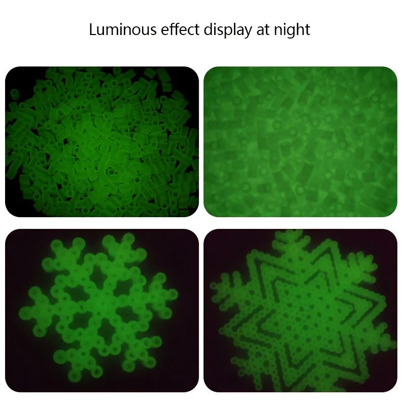 Cuentas fusibles que brillan en la oscuridad: 500 piezas, colores blancos, cuentas de planchado de 5 mm para joyería y manualidades DIY