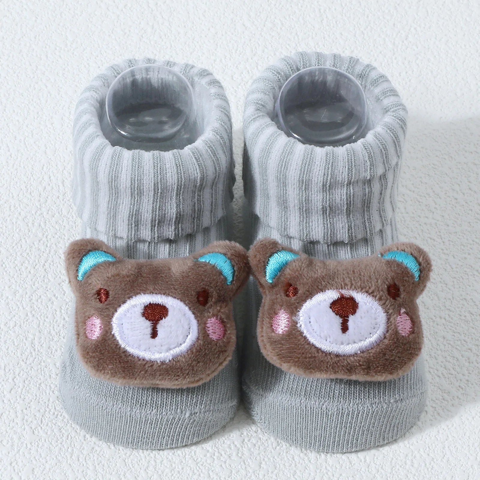 Calcetines bonitos de dibujos animados de oso, León, Panda, calcetines de bebé para niños y niñas, calcetines de tubo sólidos de algodón suave para recién nacidos, calcetines para niños