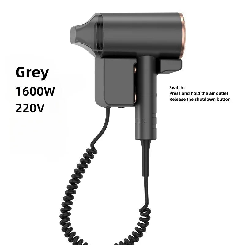 Nuevo Secador de Pelo Específico para Hoteles y Pensiones, 1600W de Alta Potencia, Secado Rápido, Montaje en Pared sin Perforaciones, Secador de Pelo Doméstico Tipo Cilindro
