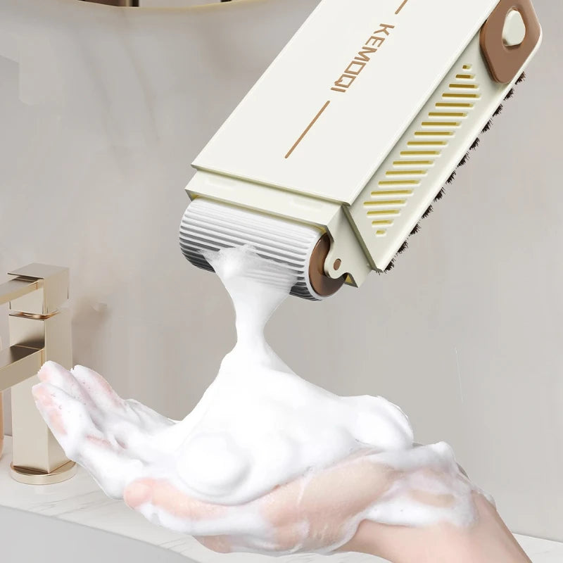 Caja de almacenamiento multifuncional para jabón, caja de almacenamiento portátil antideslizante y creativa para lavandería con rodillo de cepillo, 1 ud.