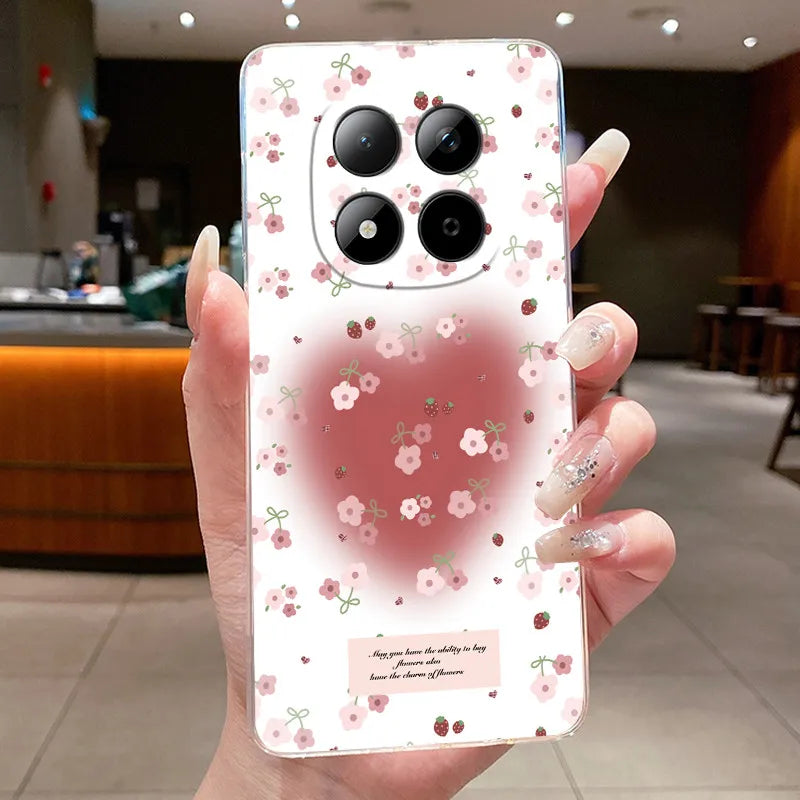 Funda para Teléfono Xiaomi Redmi Note 15 Pro 4G, Carcasa Protectora con Diseño de Lazo de Mariposa, Transparente, de Silicona TPU Suave