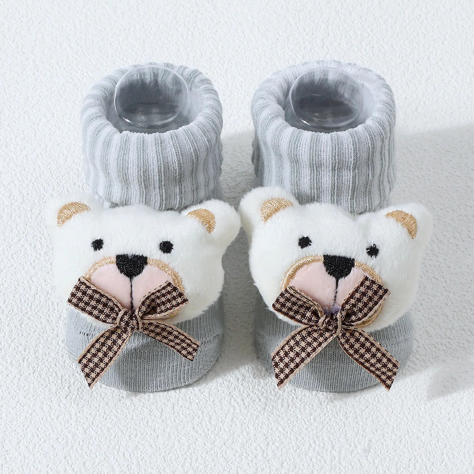 Calcetines bonitos de dibujos animados de oso, León, Panda, calcetines de bebé para niños y niñas, calcetines de tubo sólidos de algodón suave para recién nacidos, calcetines para niños