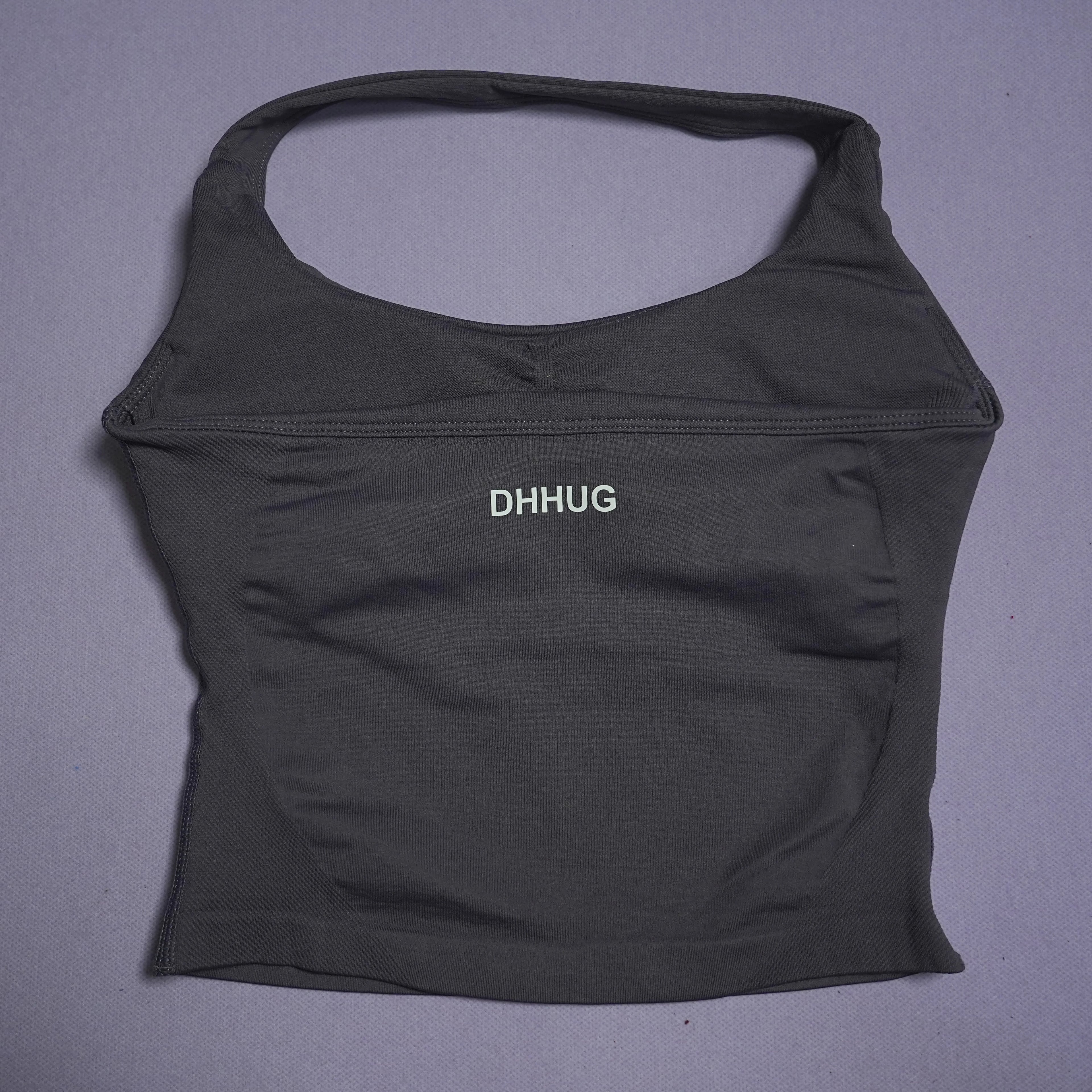 DHHUG Top deportivo para mujer, camiseta sin costuras para yoga con relleno extraíble, top deportivo sin mangas con cuello en V, para gimnasio y correr