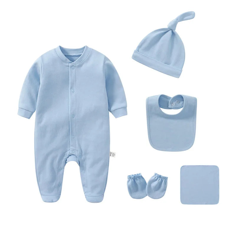 Conjunto de ropa para bebé recién nacido, niño y niña, peleles de Color sólido de manga larga de algodón 100%, traje con pechera, productos infantiles de 0 a 3 meses