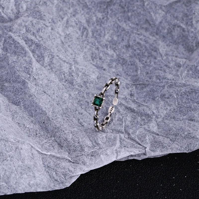 Anillo de Ópalo de Plata de Ley 925 para Mujer, Ajustable, para el Dedo Índice, Diseño Simple y Elegante, Joyería de Alta Gama, Regalo