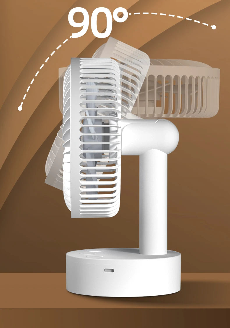 Mini ventilador oscilante, ventilador de mesa portátil a pilas con 4 niveles de velocidad, ventilador de escritorio de 6 pulgadas con temporizador