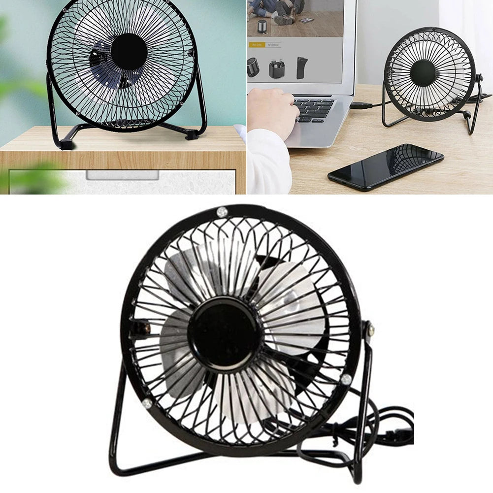 Ventilador de escritorio portátil de 4 pulgadas, ventilador de escritorio para el hogar y la Oficina, Mini ventilador recargable por USB, ventilador giratorio de 360 grados, ventilador USB portátil