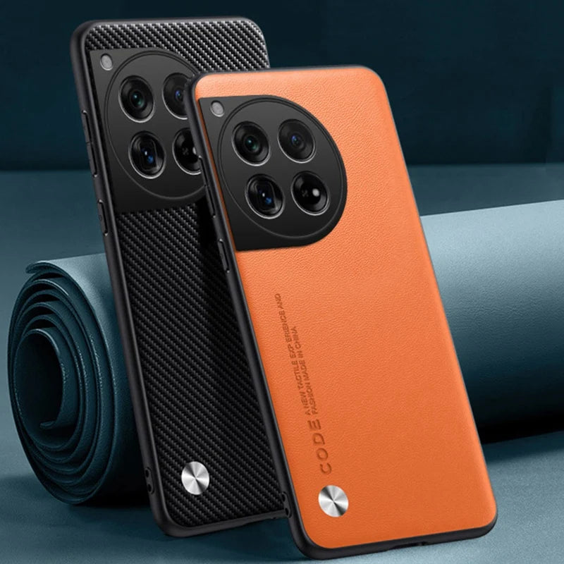 Funda de cuero PU de lujo para OnePlus 12 5G, funda trasera de silicona a prueba de golpes, funda de teléfono de protección completa para OnePlus12 One Plus 12