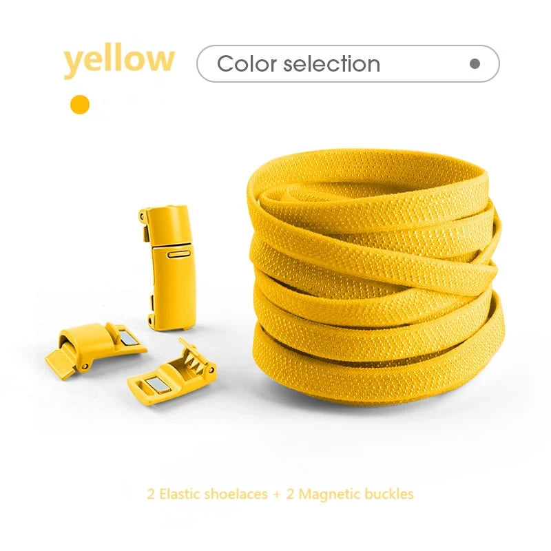 Cordones Elásticos para Zapatillas, Cordones Planos de Algodón, Cordones con Hebilla Magnética Mejorada, Cordones sin Atar para Niños y Adultos