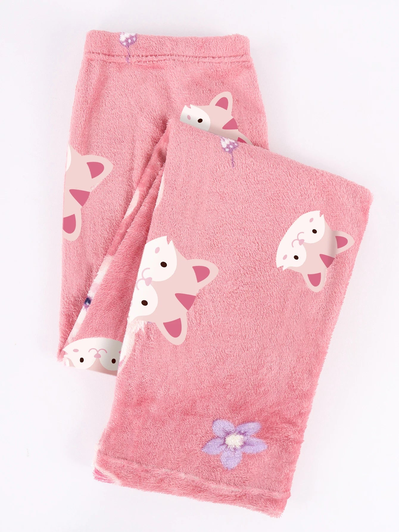 Conjunto de Pijama de Felpa Polar para Mujer – Suave, Cálido y Acogedor, Ideal para Otoño e Invierno, Pijama Largo de Manga Larga y Pantalón Estampado