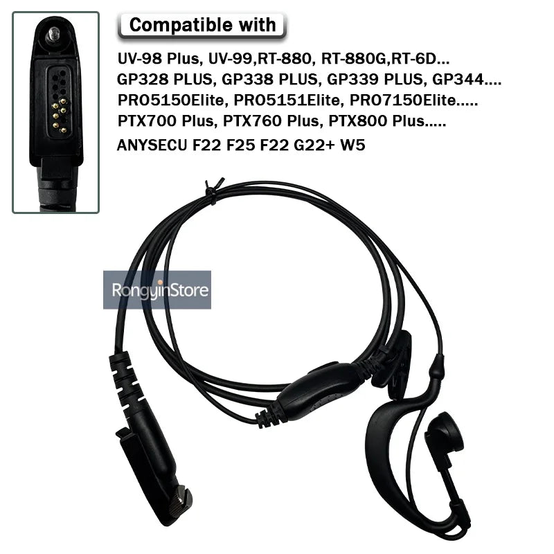 RT-880 auriculares para GP328 Plus GP388 Radtel RT-880G Iradio UV-98 plus PTT UV-99 auricular Radio bidireccional Walkie Talkie micrófono
