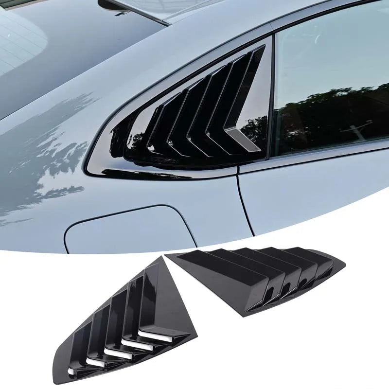WoeFor 2020-2024 BMW Serie 4/i4 G22 persianas triangulares traseras ABS negro piano, accesorios de modificación exterior para coche, juego de 2 piezas