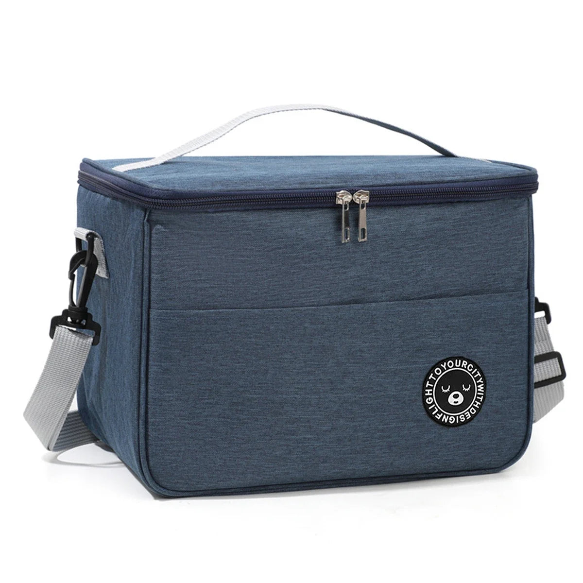 Bolsa térmica portátil con correa para el hombro, bolsa para lonchera, bolsa de almuerzo impermeable y gruesa para estudiantes.