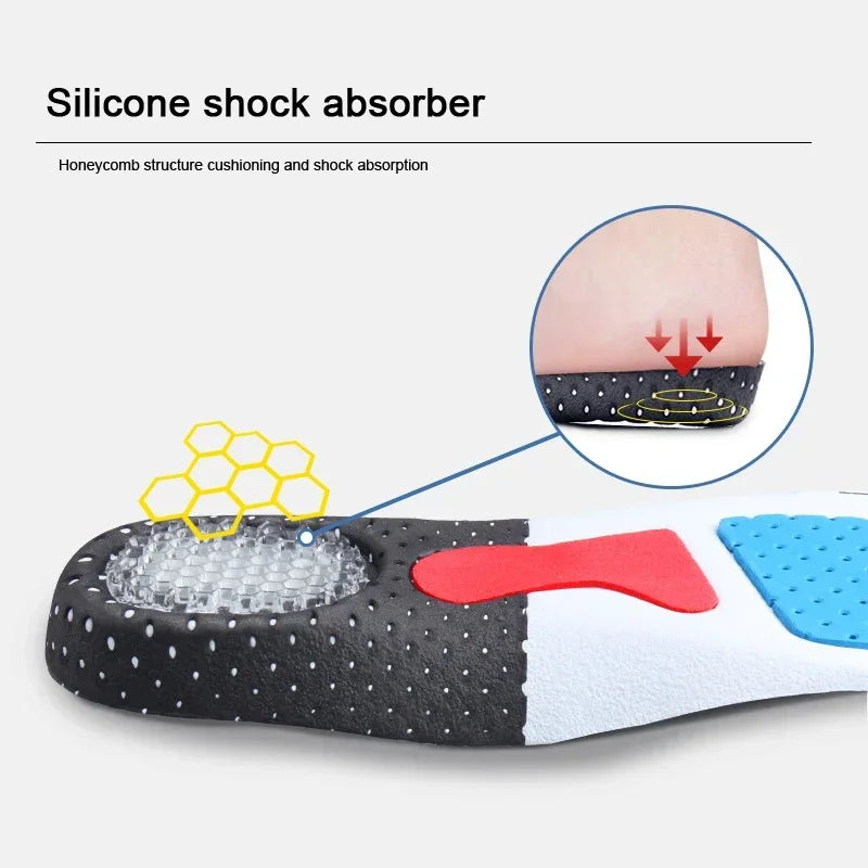 Plantillas ortopédicas para pies, soporte para arco, fascitis Plantar, plantilla ortopédica de silicona que absorbe los golpes, cojín suave para correr, 6 uds.