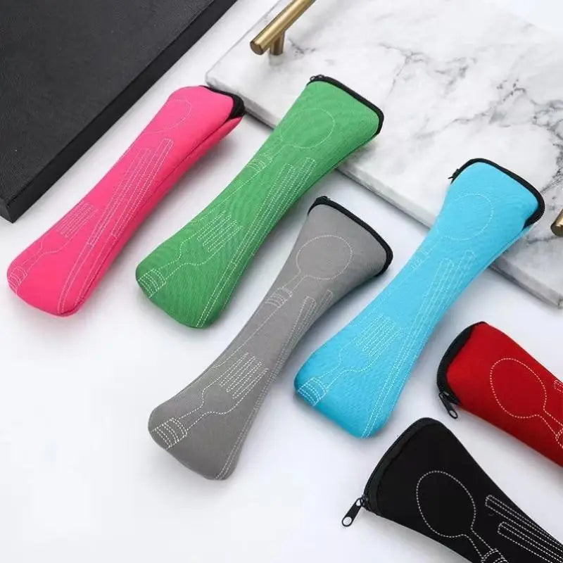 Bolsa para Cubiertos, Juego de Cubiertos Portátil para Viajes, Picnic, Embalaje de Tenedor, Bolsas de Almacenamiento para Cocina, Camping y Hogar (solo Bolsa)