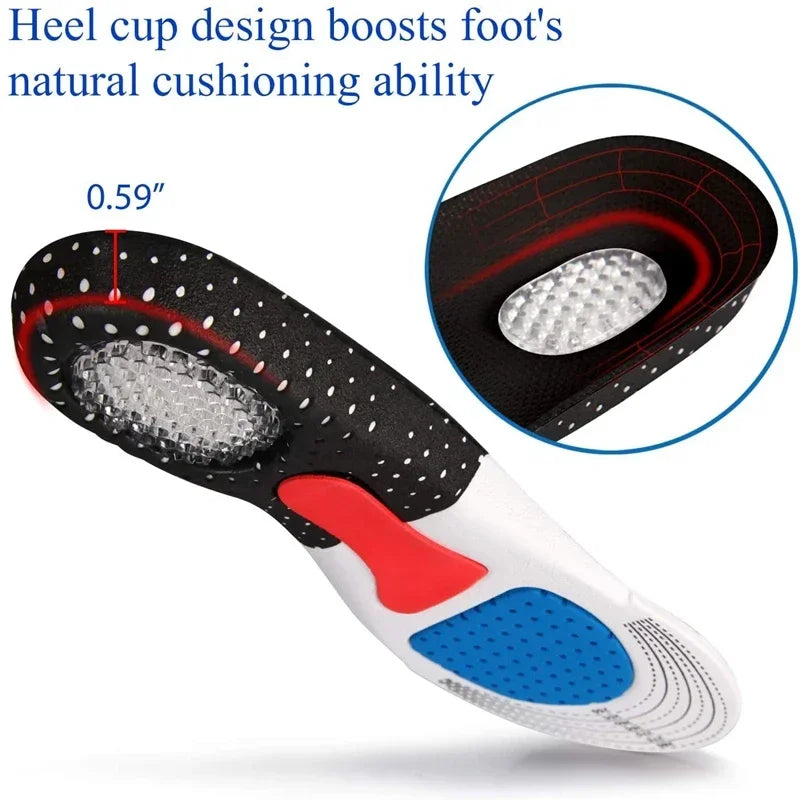 Plantillas ortopédicas para pies, soporte para arco, fascitis Plantar, plantilla ortopédica de silicona que absorbe los golpes, cojín suave para correr, 6 uds.