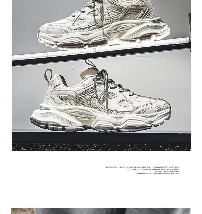 Zapatillas Deportivas Transpirables de Malla para Hombre Primavera 2025, Modernas, Combinables con Todo, Suela Gruesa, Casual...